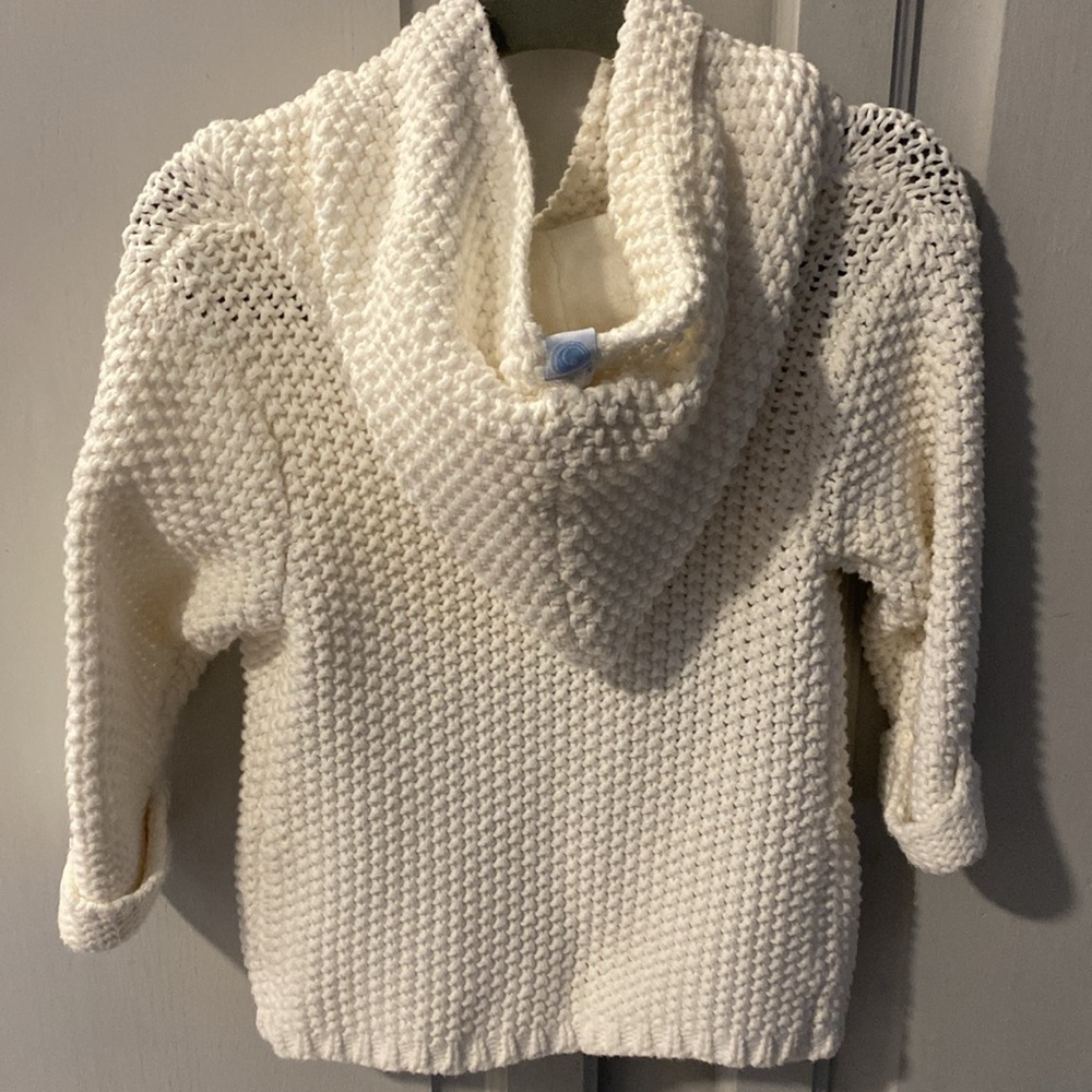 ✨Nwot Beba Bean crochet Knit Hooded Jacket 6-12 Months - Picture 7 of 7